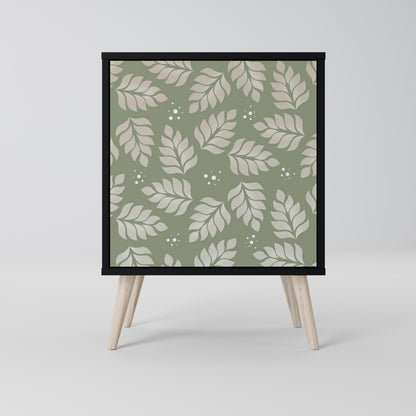 LEAVES ON GREEN 1-Door Sideboard in Black Finish