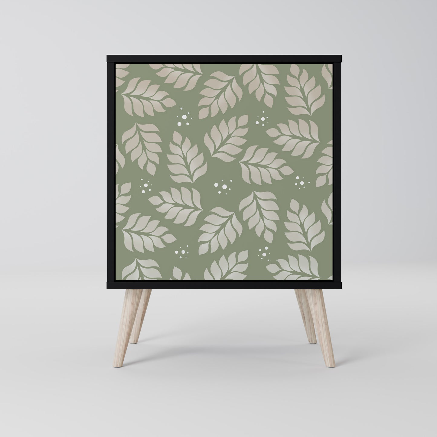 Credenza LEAVES ON GREEN a 1 anta con finitura nera