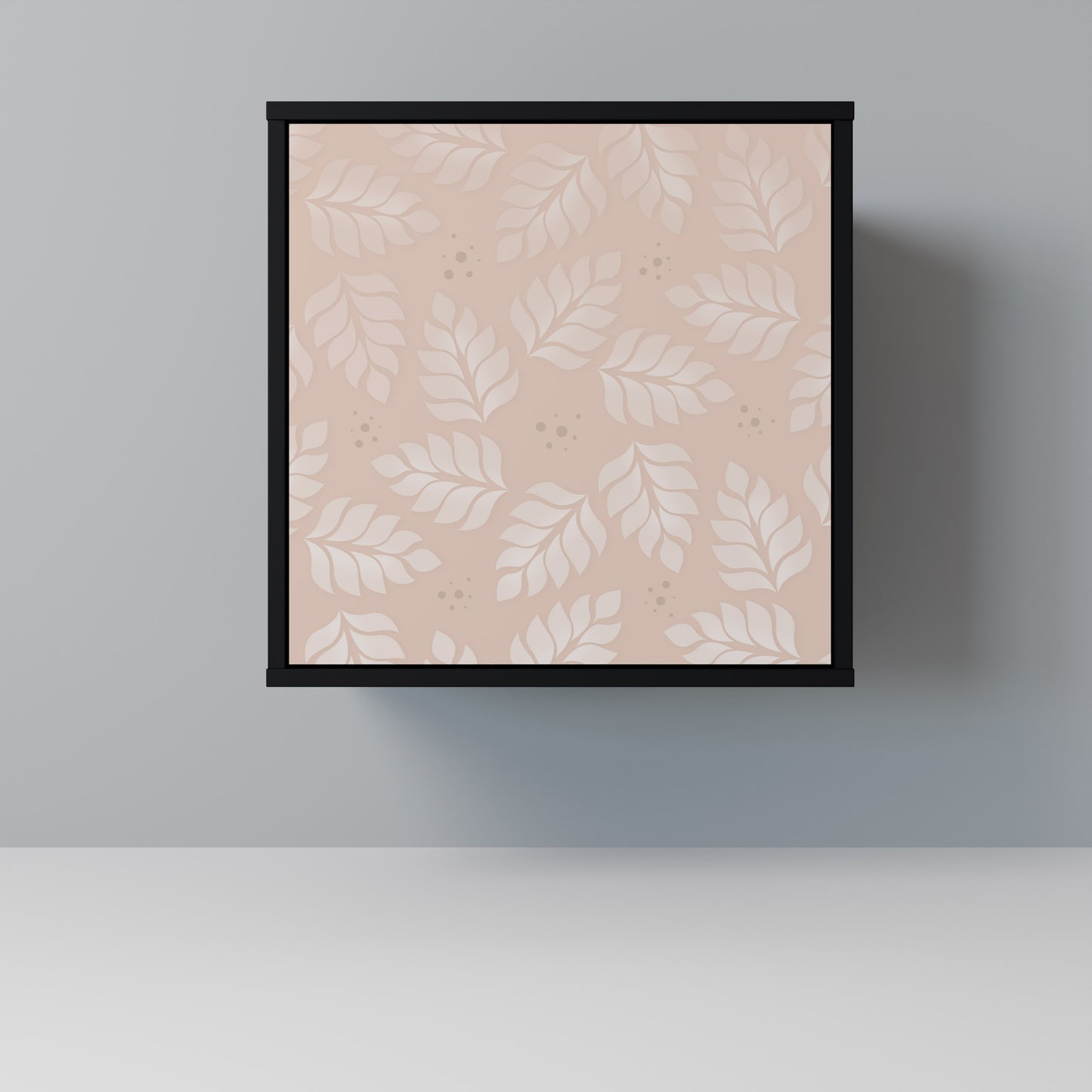 Credenza LEAVES ON BEIGE a 1 anta con finitura nera