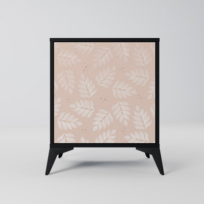 Credenza LEAVES ON BEIGE a 1 anta con finitura nera