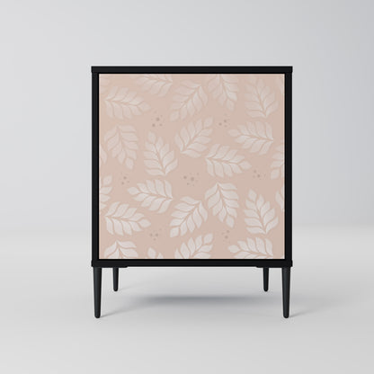 Credenza LEAVES ON BEIGE a 1 anta con finitura nera
