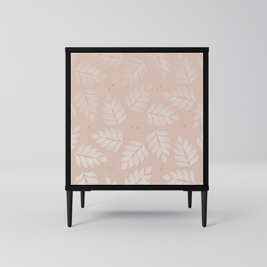 Credenza LEAVES ON BEIGE a 1 anta con finitura nera