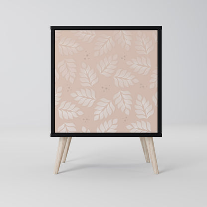 Credenza LEAVES ON BEIGE a 1 anta con finitura nera