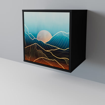 Credenza LUNAR SECRETS a 1 anta con finitura nera