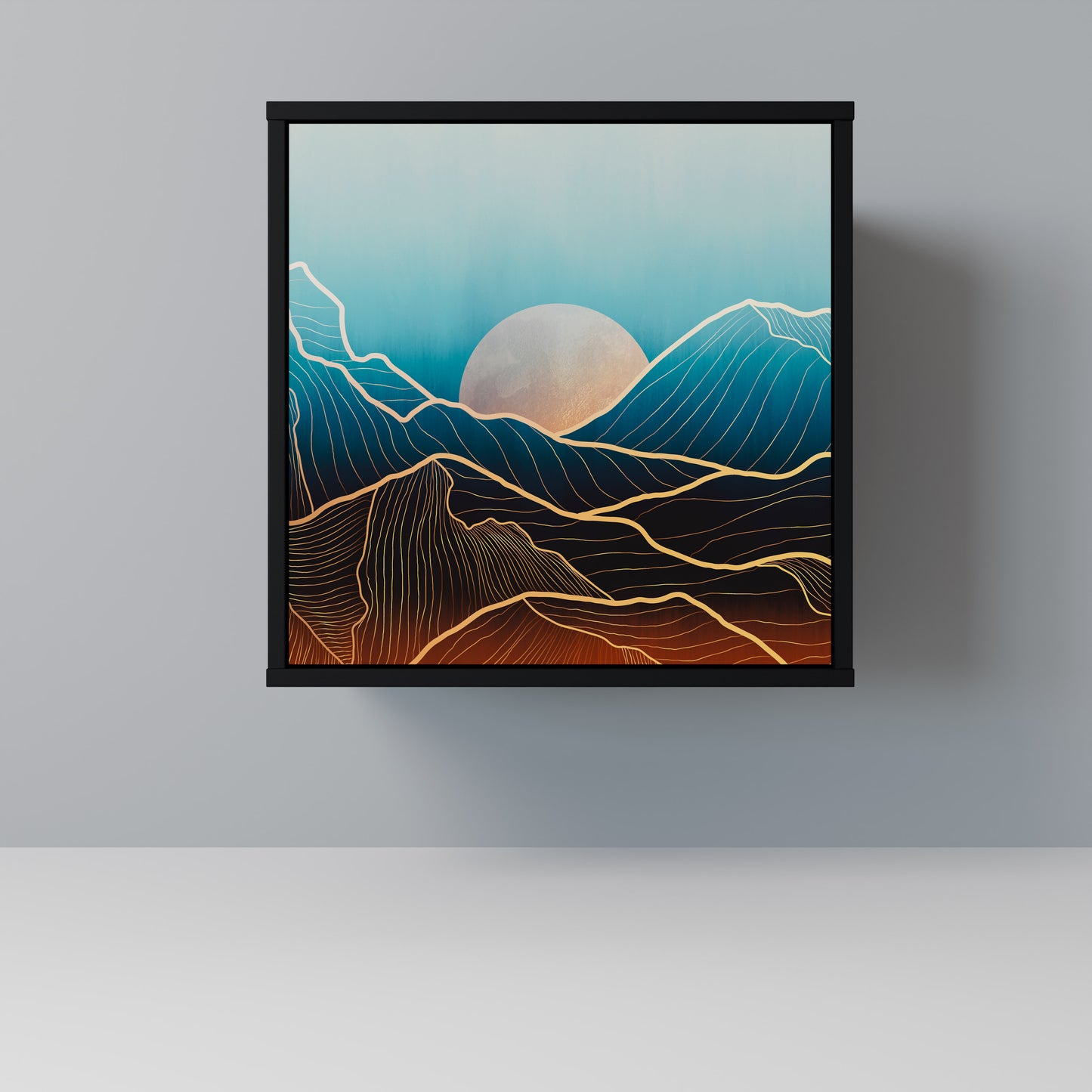 LUNAR SECRETS 1-Door Sideboard in Black Finish