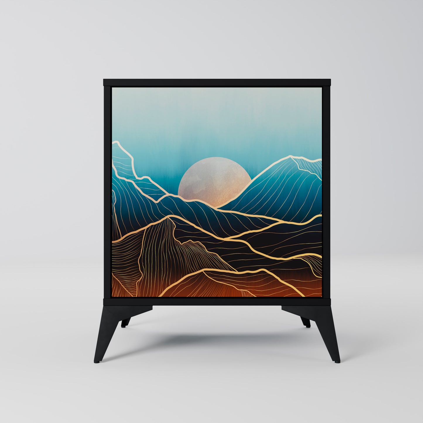 Credenza LUNAR SECRETS a 1 anta con finitura nera