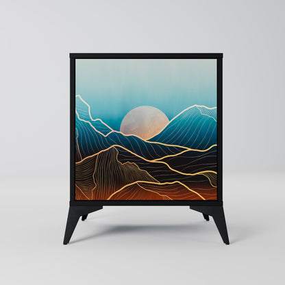 Credenza LUNAR SECRETS a 1 anta con finitura nera