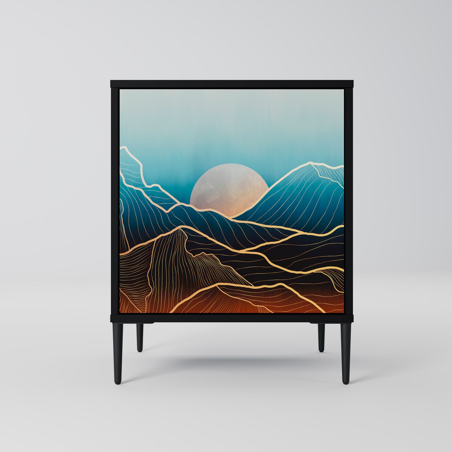 Credenza LUNAR SECRETS a 1 anta con finitura nera