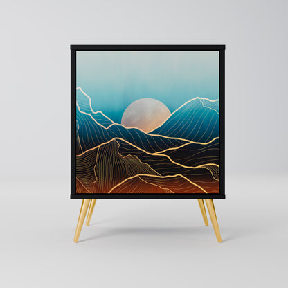 Credenza LUNAR SECRETS a 1 anta con finitura nera