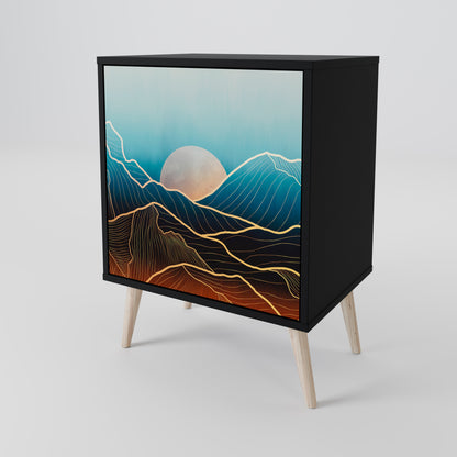 Credenza LUNAR SECRETS a 1 anta con finitura nera
