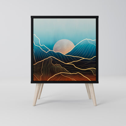 Credenza LUNAR SECRETS a 1 anta con finitura nera