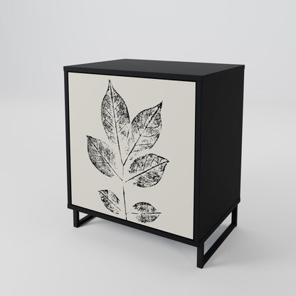 Credenza LEAFY STAMPS a 1 anta con finitura nera
