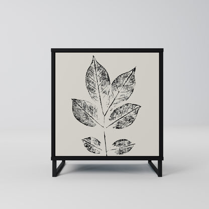 Credenza LEAFY STAMPS a 1 anta con finitura nera