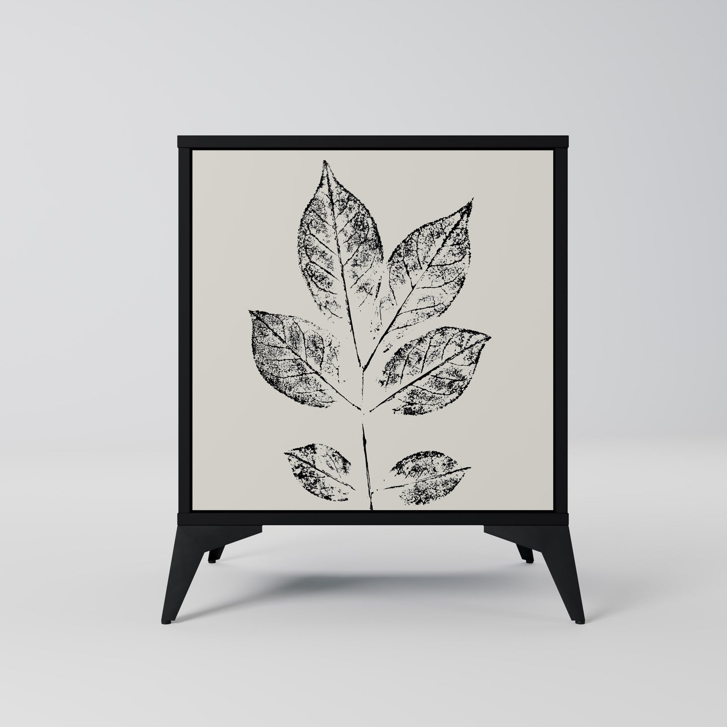 Credenza LEAFY STAMPS a 1 anta con finitura nera