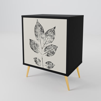 Credenza LEAFY STAMPS a 1 anta con finitura nera