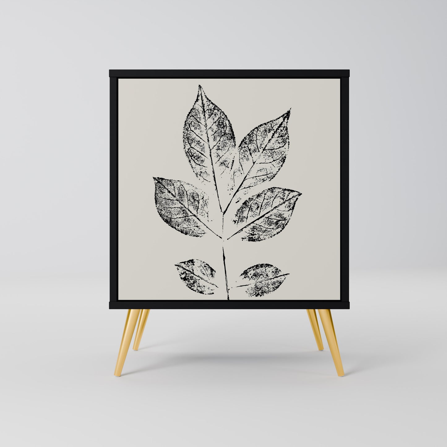 Credenza LEAFY STAMPS a 1 anta con finitura nera