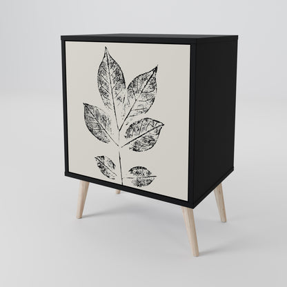 Credenza LEAFY STAMPS a 1 anta con finitura nera