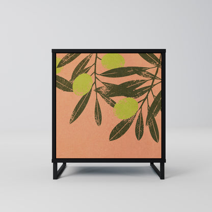 JUICY OLIVES 1-Door Sideboard in Black Finish