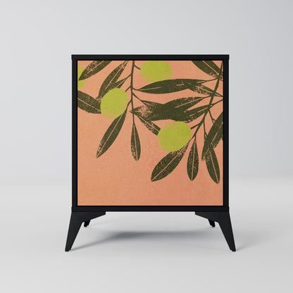 Credenza a 1 anta JUICY OLIVES con finitura nera
