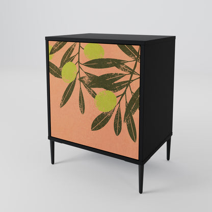 Credenza a 1 anta JUICY OLIVES con finitura nera