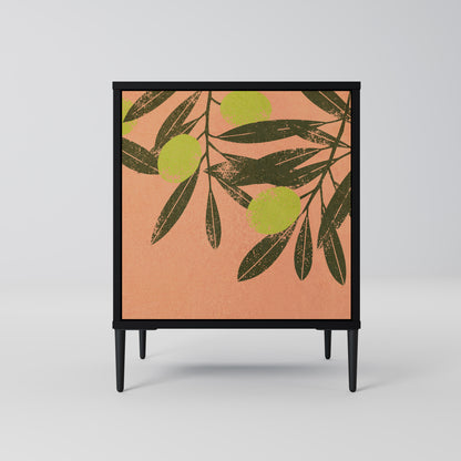 Credenza a 1 anta JUICY OLIVES con finitura nera