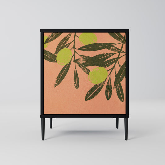 Credenza a 1 anta JUICY OLIVES con finitura nera