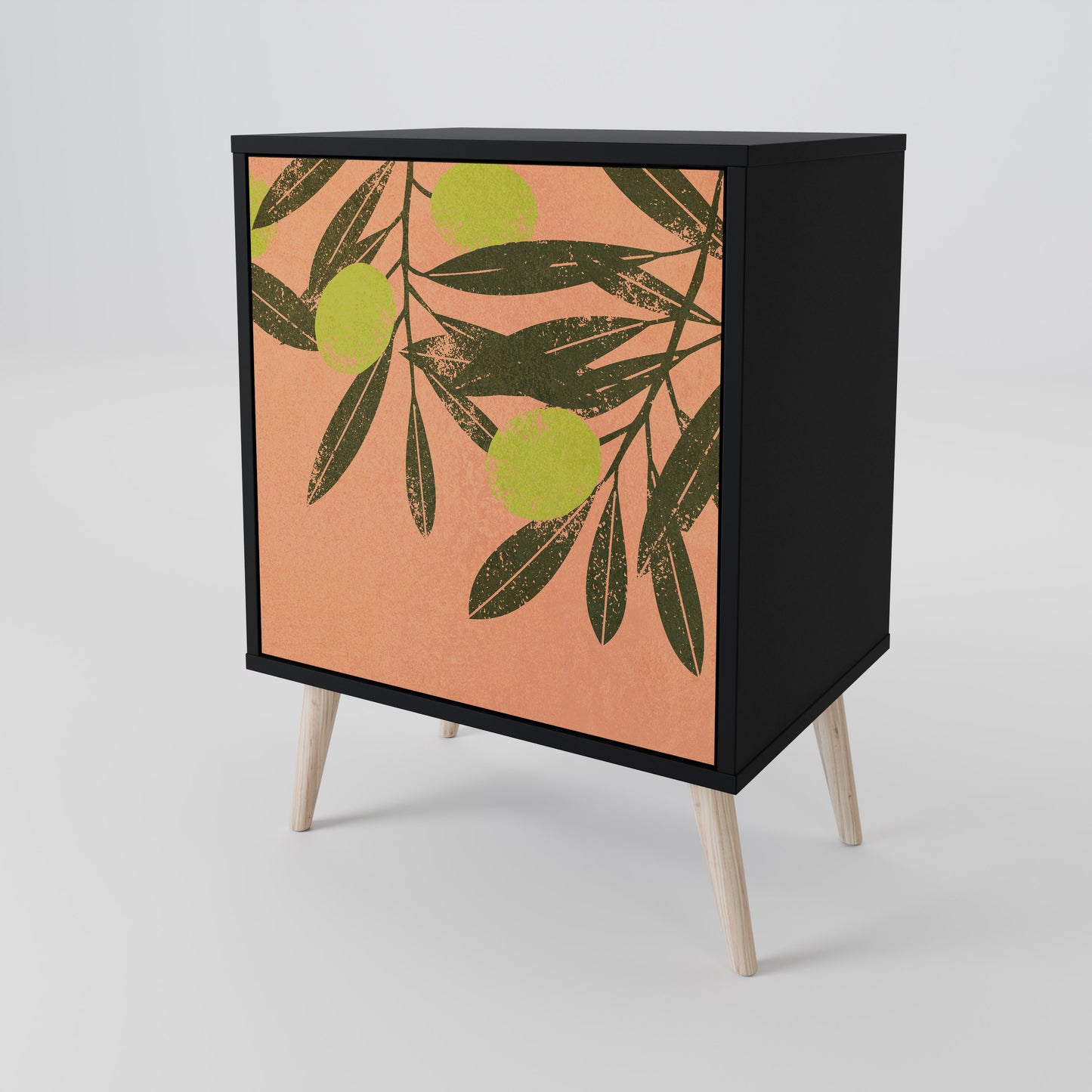 Credenza a 1 anta JUICY OLIVES con finitura nera