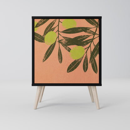 Credenza a 1 anta JUICY OLIVES con finitura nera