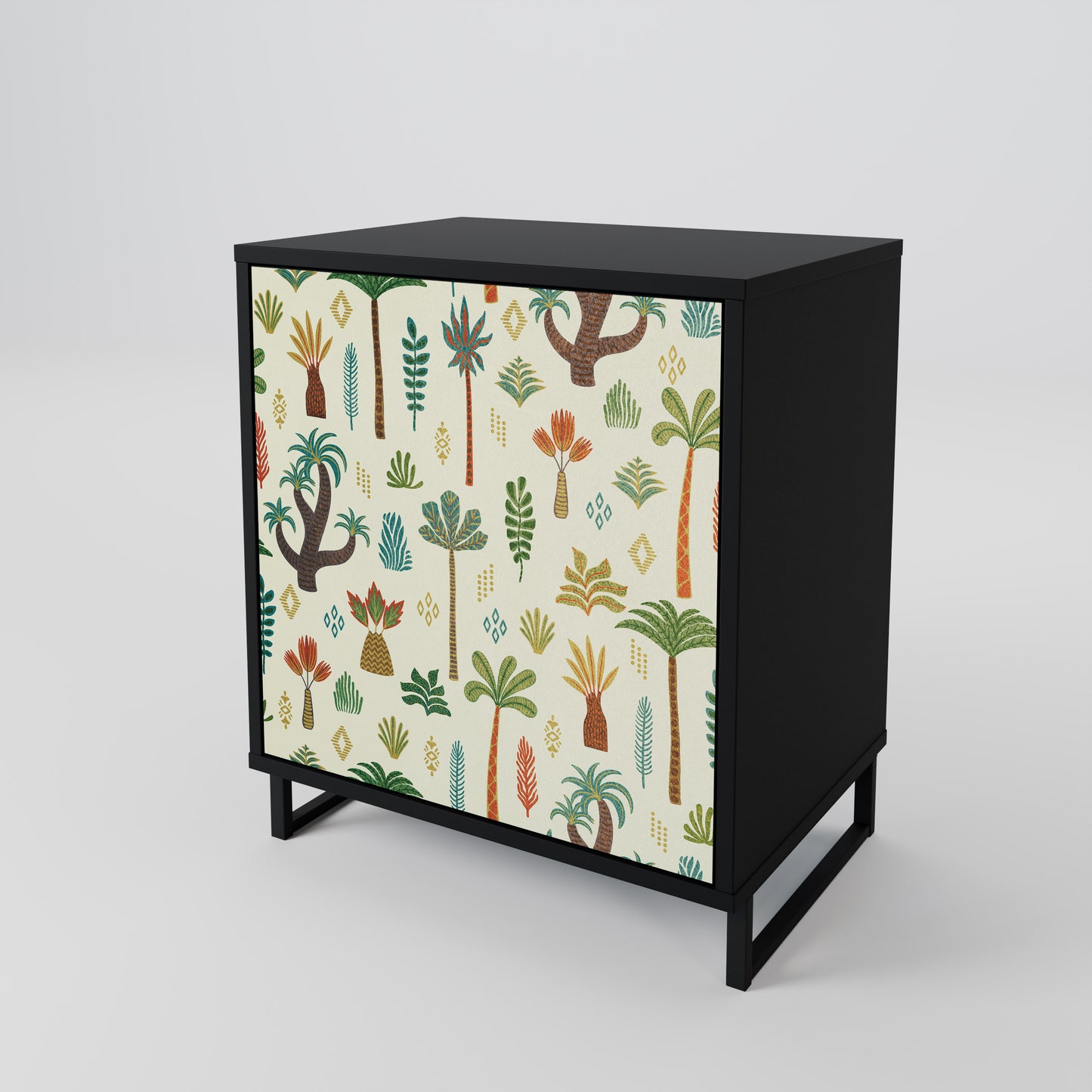 Credenza PALM SPRING a 1 anta con finitura nera