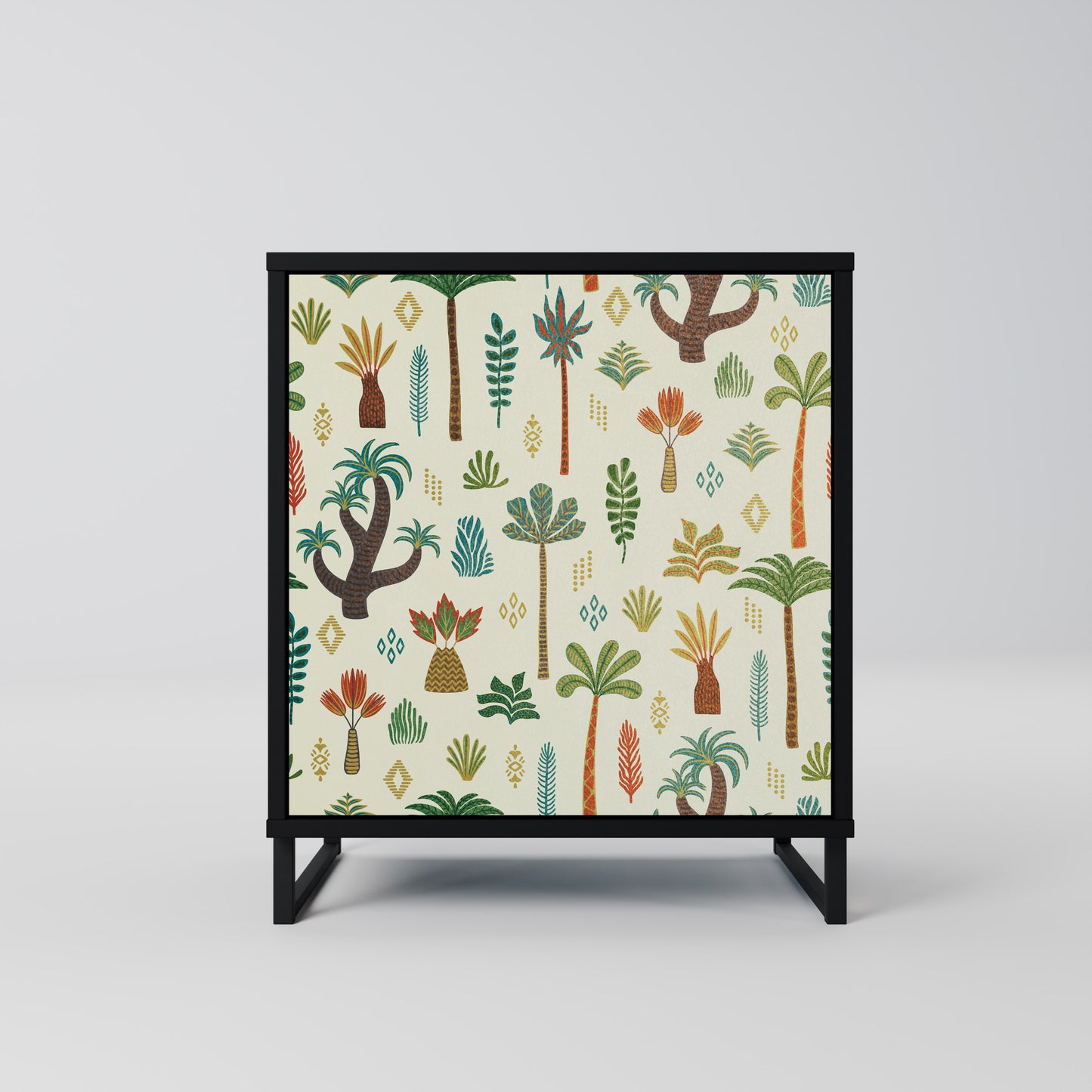 Credenza PALM SPRING a 1 anta con finitura nera