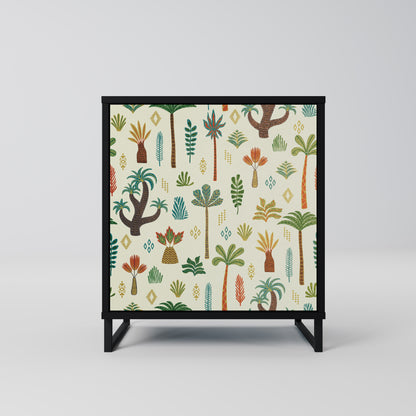 Credenza PALM SPRING a 1 anta con finitura nera