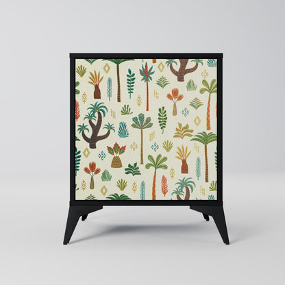 Credenza PALM SPRING a 1 anta con finitura nera