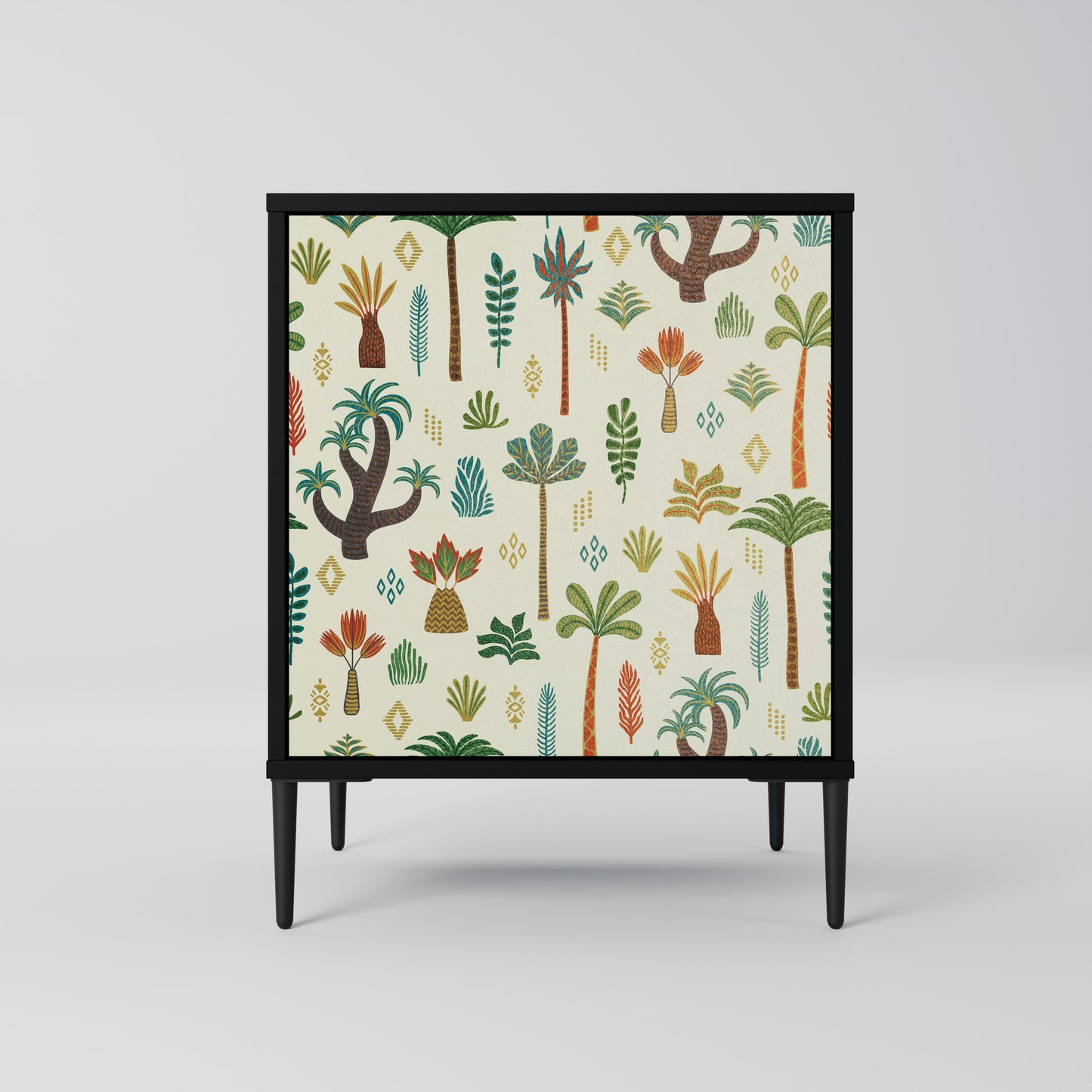 Credenza PALM SPRING a 1 anta con finitura nera