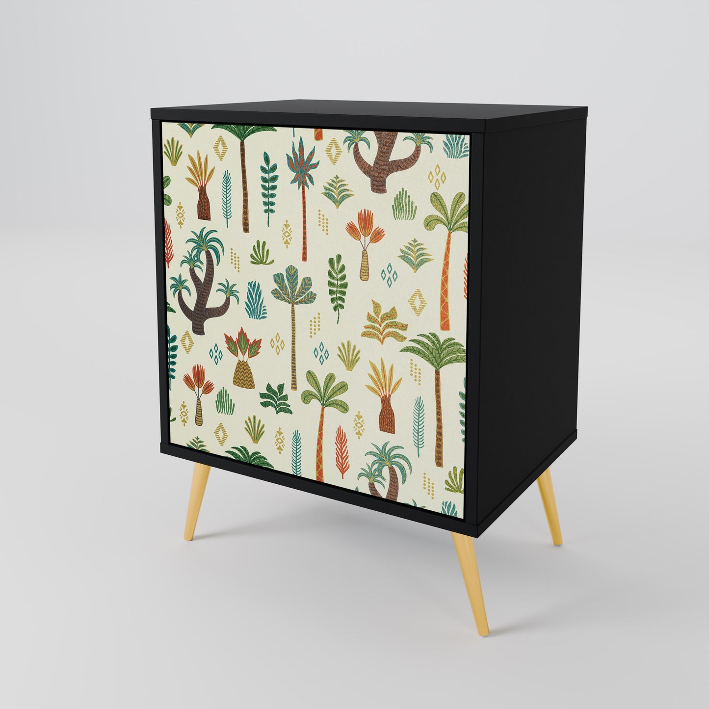 Credenza PALM SPRING a 1 anta con finitura nera