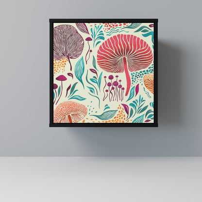 FUNGUS FANTASY 1-Door Sideboard in Black Finish