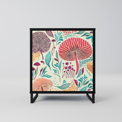 FUNGUS FANTASY 1-Door Sideboard in Black Finish