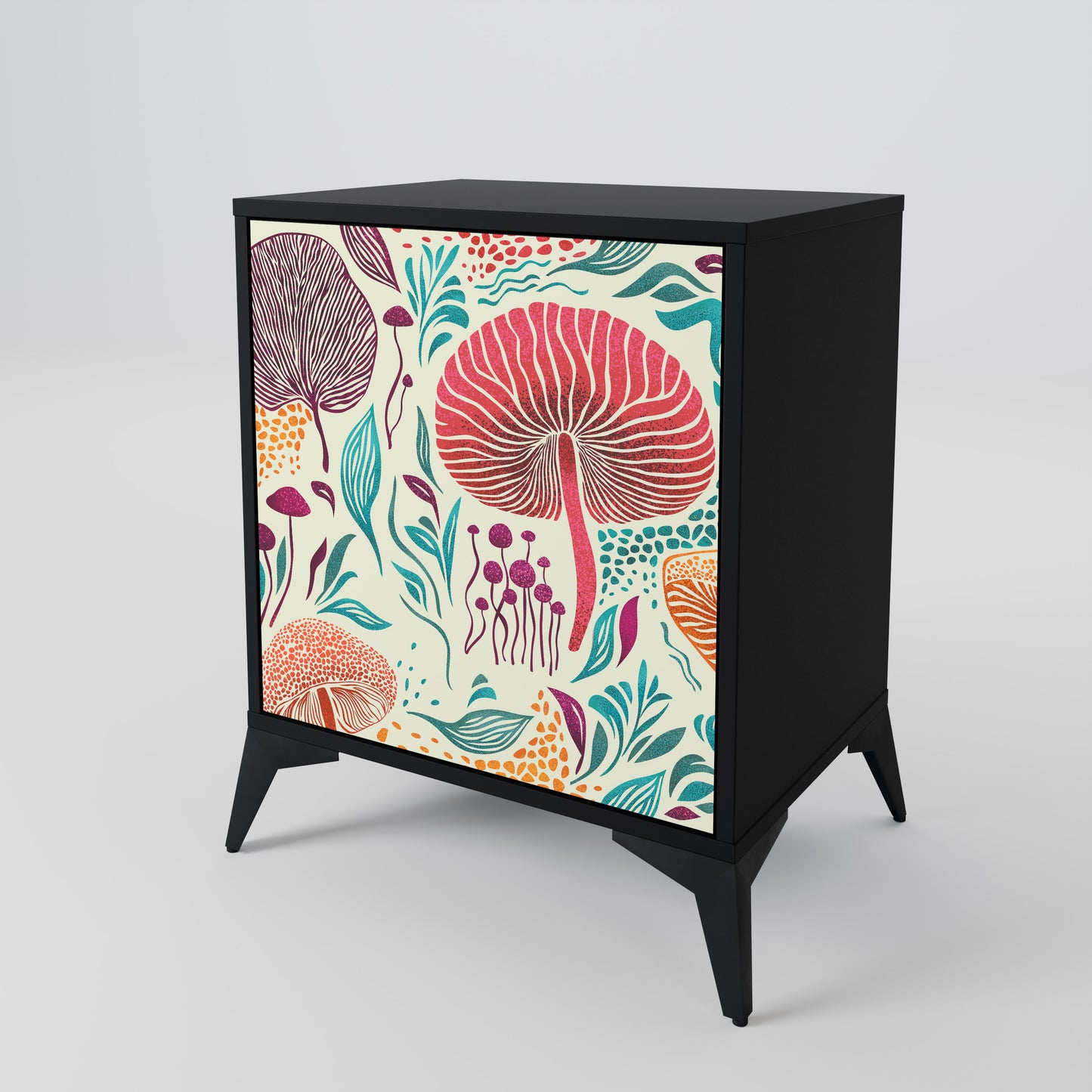 Credenza FUNGUS FANTASY a 1 anta con finitura nera