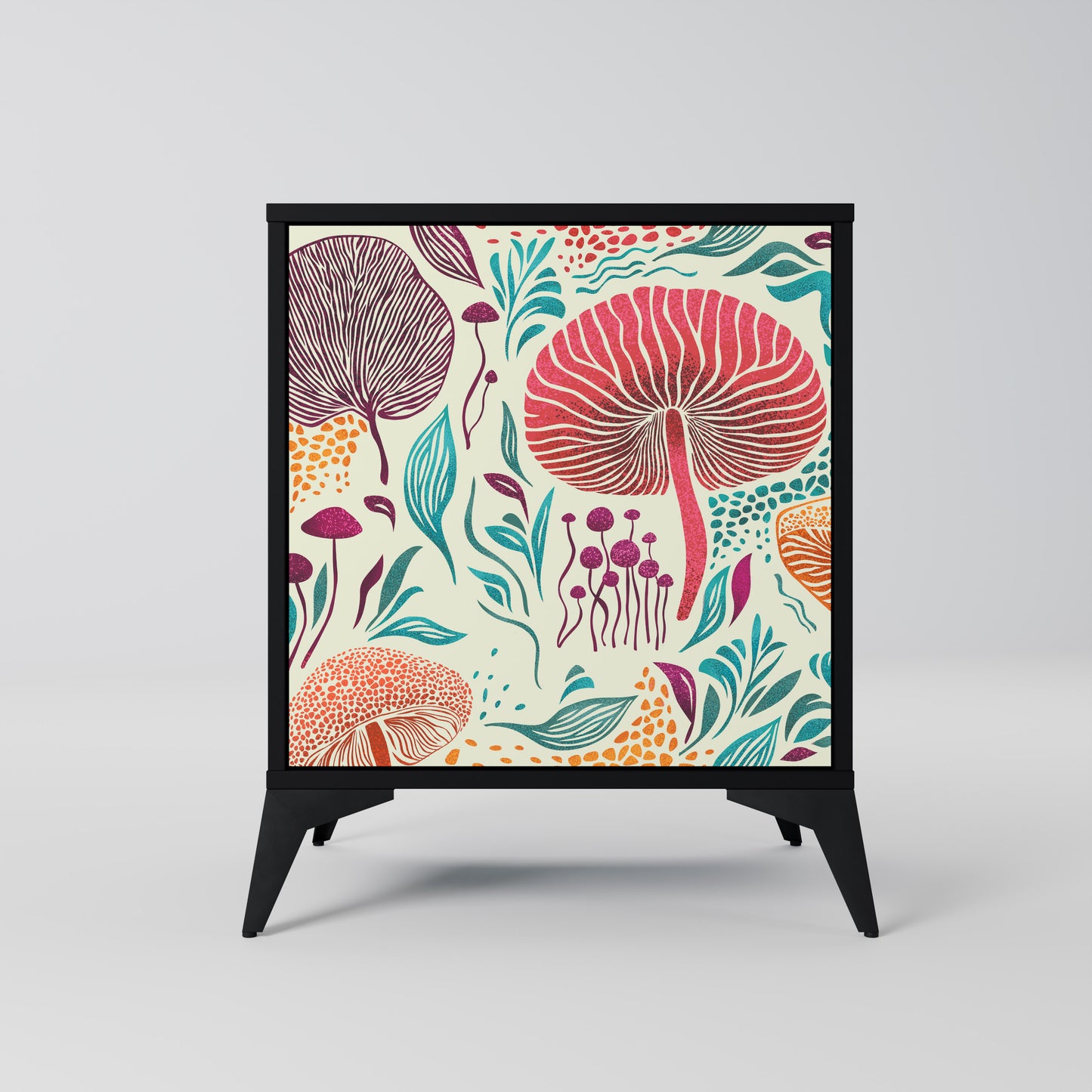 Credenza FUNGUS FANTASY a 1 anta con finitura nera