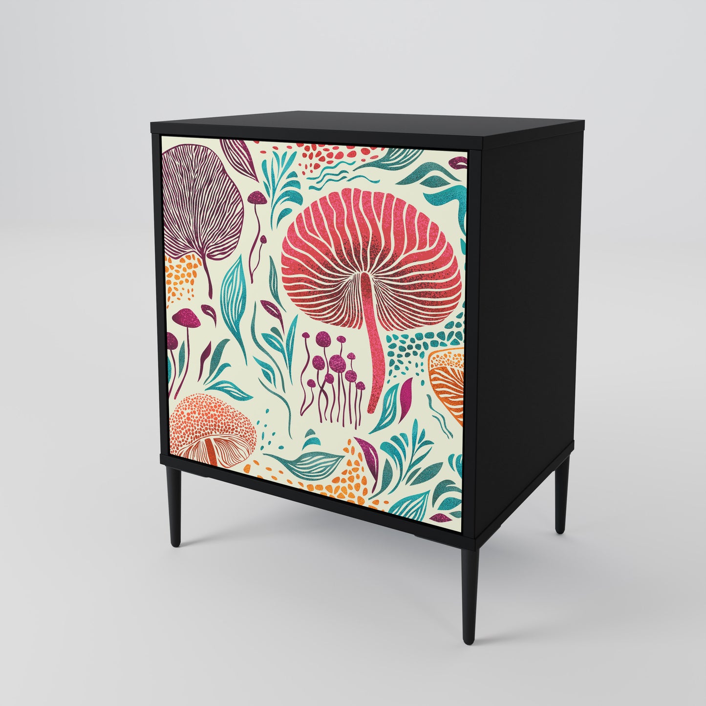 FUNGUS FANTASY 1-Door Sideboard in Black Finish