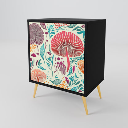 Credenza FUNGUS FANTASY a 1 anta con finitura nera