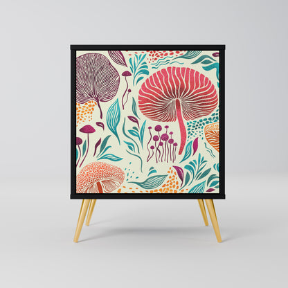 Credenza FUNGUS FANTASY a 1 anta con finitura nera