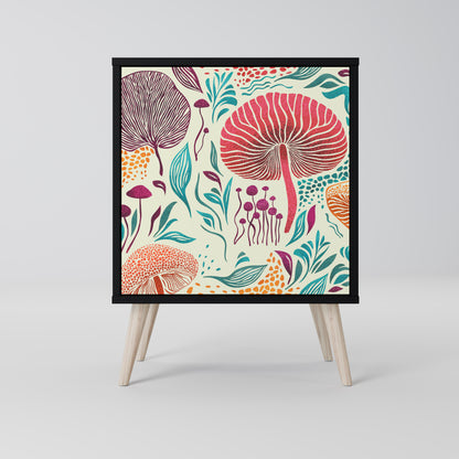 FUNGUS FANTASY 1-Door Sideboard in Black Finish