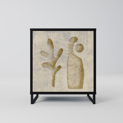Credenza SAND SCULPTURES a 1 anta con finitura nera