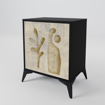 Credenza SAND SCULPTURES a 1 anta con finitura nera