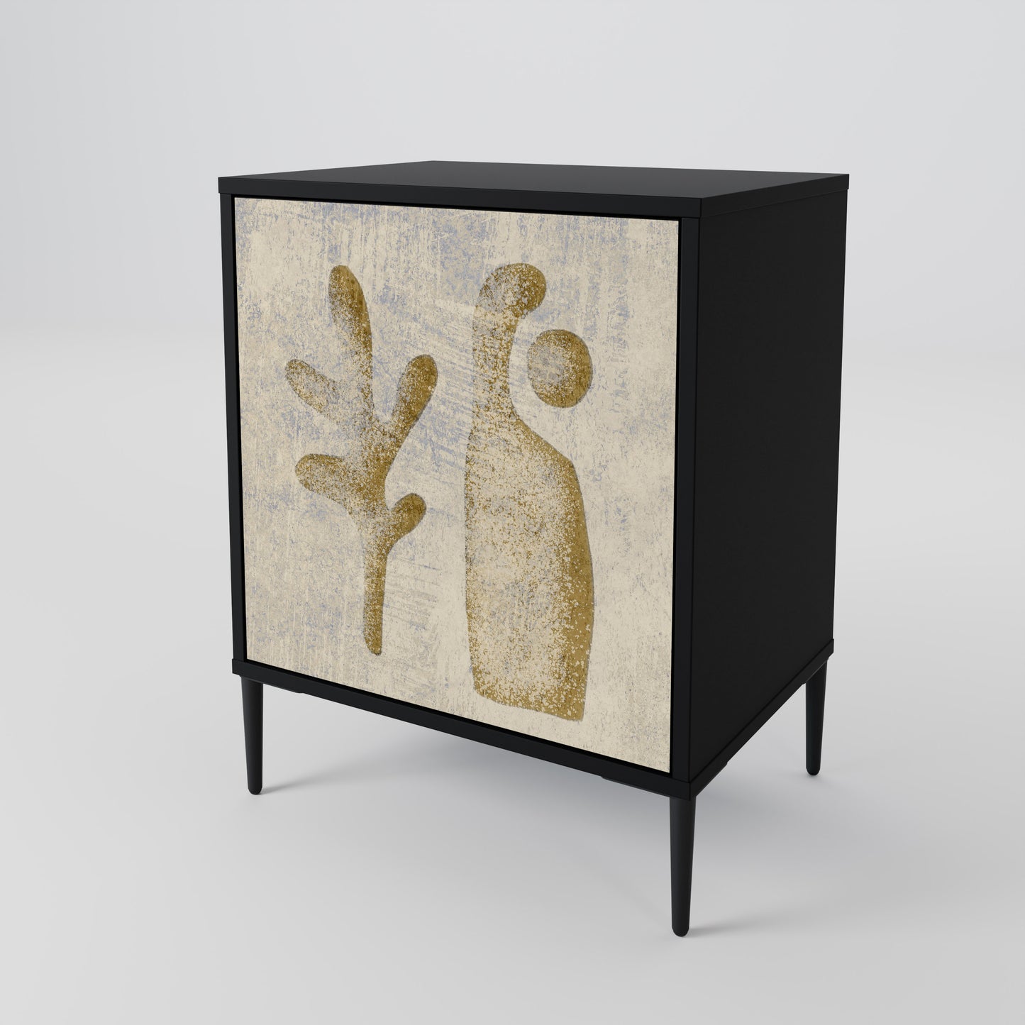 Credenza SAND SCULPTURES a 1 anta con finitura nera