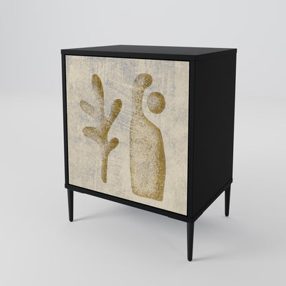 Credenza SAND SCULPTURES a 1 anta con finitura nera