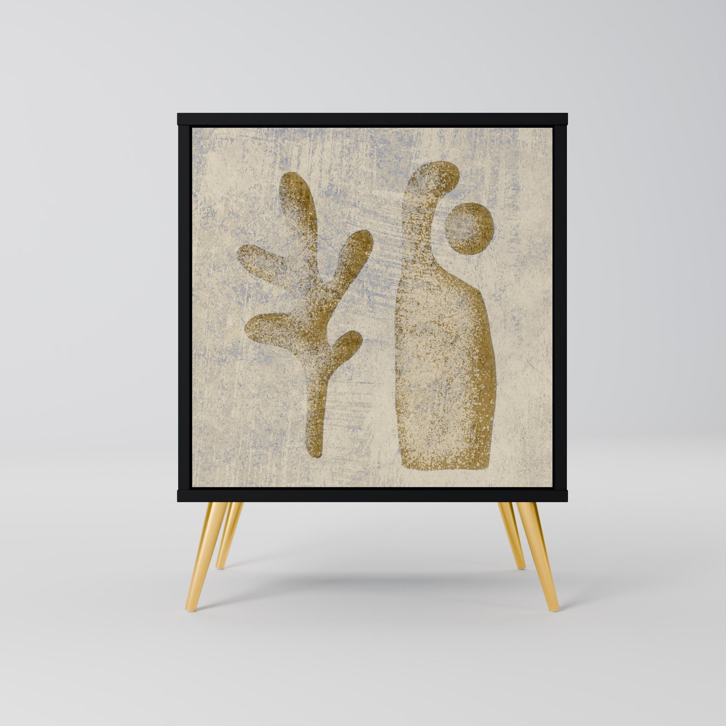 Credenza SAND SCULPTURES a 1 anta con finitura nera