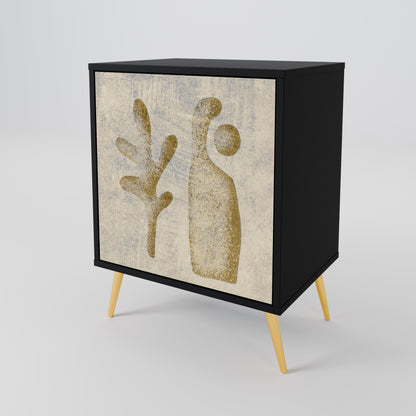Credenza SAND SCULPTURES a 1 anta con finitura nera
