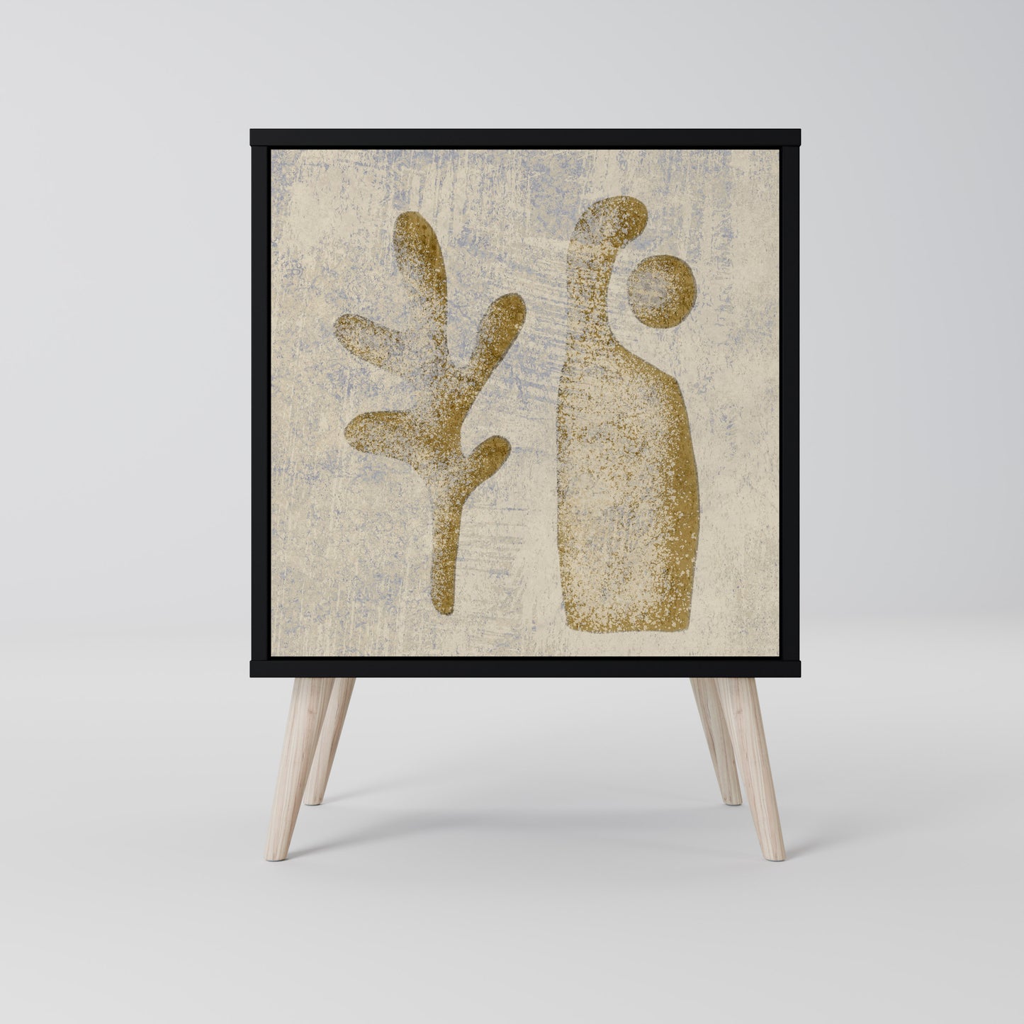 Credenza SAND SCULPTURES a 1 anta con finitura nera