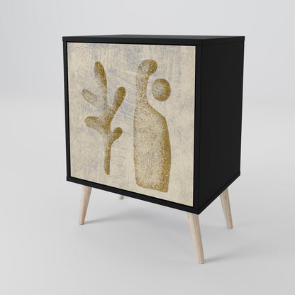 Credenza SAND SCULPTURES a 1 anta con finitura nera